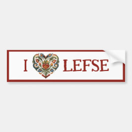 Norska Rosemaling I Heart Lefse Bildekal