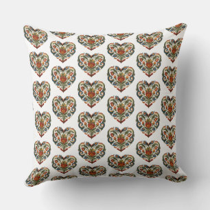Norska Rosemaling I Heart Lefse Kudde