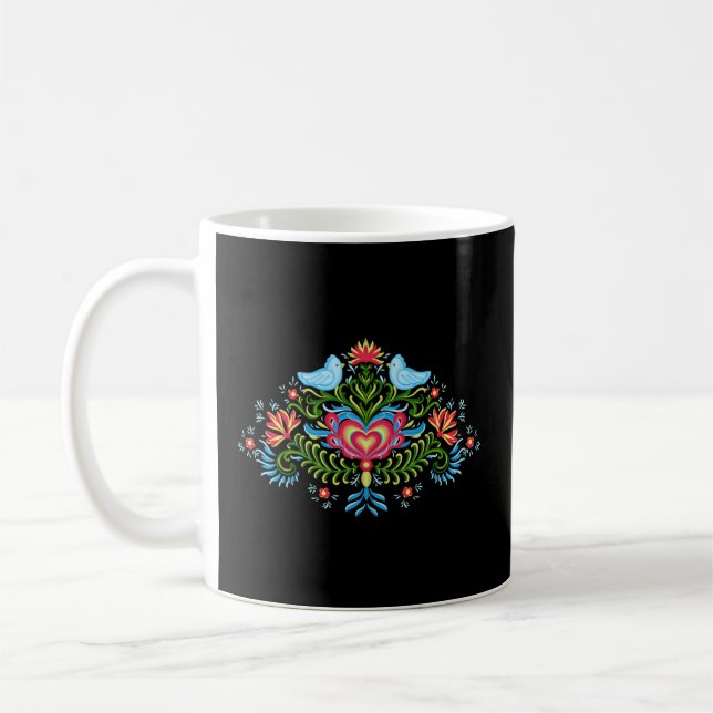 Norska Rosemaling Norge Kaffemugg (Vänster)