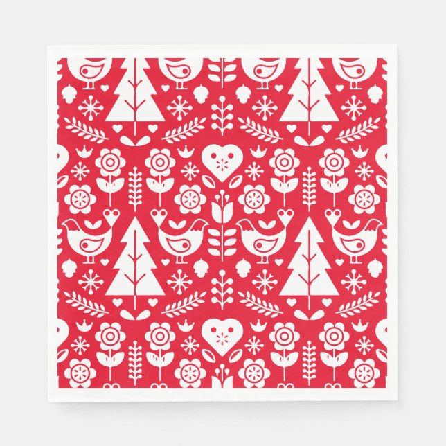 Norska skandinaviska Juldekorationer Pappersservett (Framsidan)