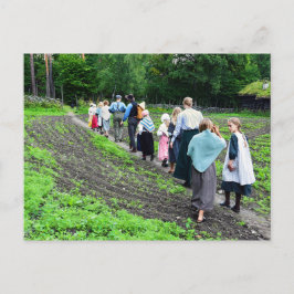 Norska skolbarn på norska folkmuseum vykort