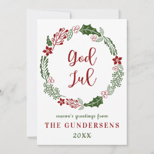 Norska & Svenska God Jul, Anpassad Julkort