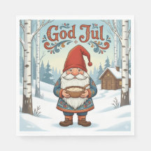 Norska Tomte God Jul Julservetter