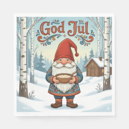 Norska Tomte God Jul Julservetter Pappersservett