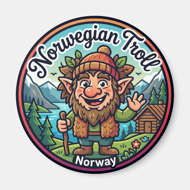 Norska Troll Folklore Norge Magnet (Framsidan)