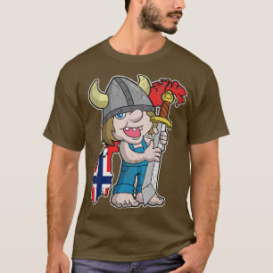 Norska Troll Norge Karta Flagga T Shirt