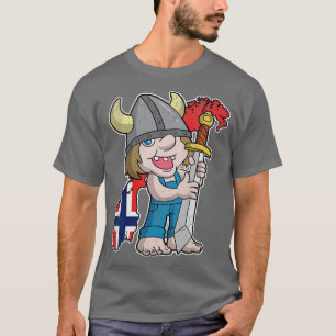 Norska Troll Norge Karta Flagga T Shirt