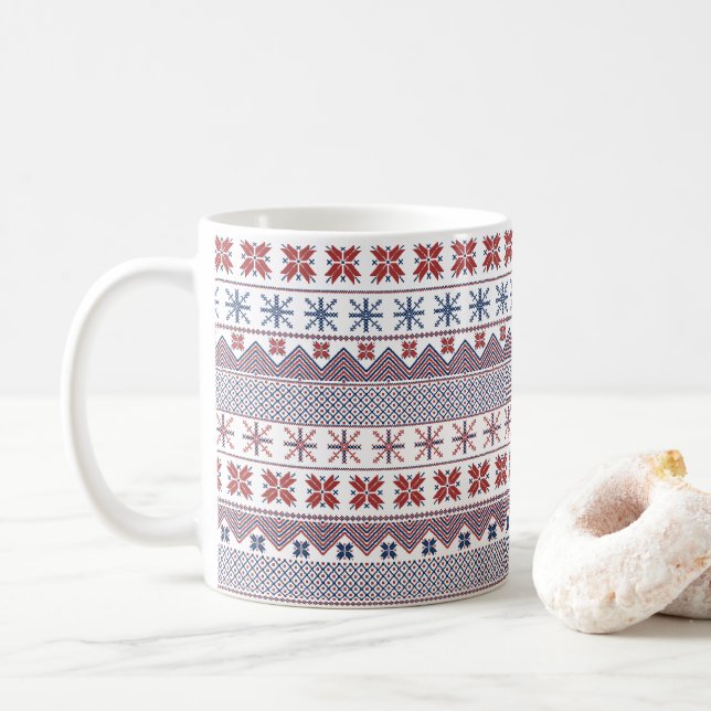 Norska vintermässan Mönster Kaffemugg (Med munk)