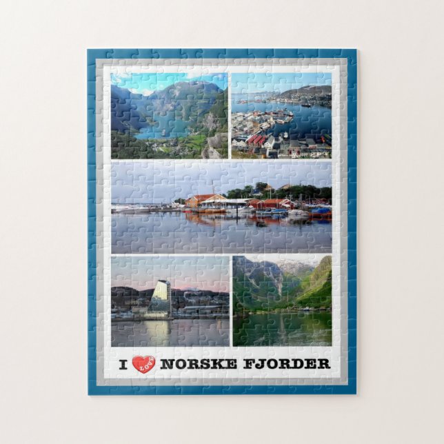 Norske Fjorder - Norge - I Kärlek - Pussel (Vertikal)
