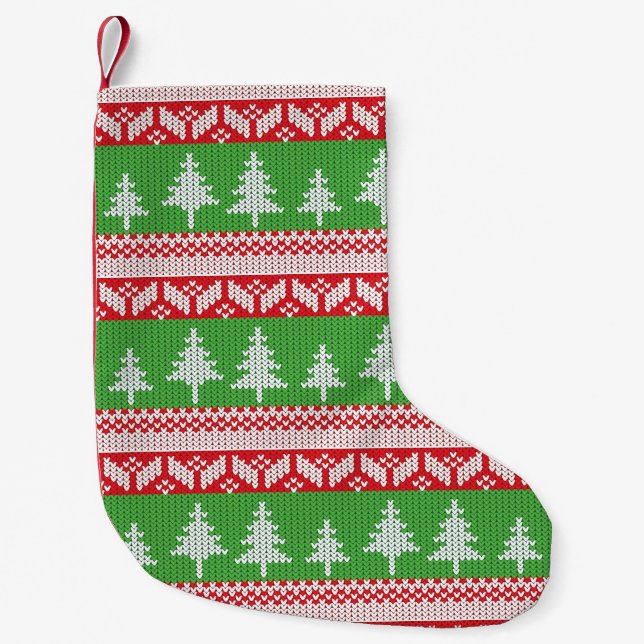 Norskt alpint julgranmönster liten julstrumpa (Framsidan)