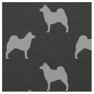 Norskt Elkhound Silhouettesmönster Tyg