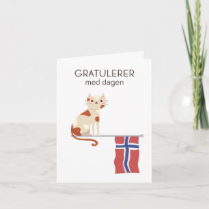 Norskt födelsedagskort - Gratulerer med dagen Kort