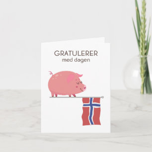 Norskt födelsedagskort - Gratulerer med dagen Kort