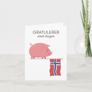 Norskt födelsedagskort - Gratulerer med dagen Kort