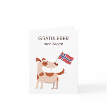 Norskt födelsedagskort - Gratulerer med dagen