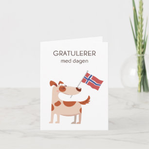 Norskt födelsedagskort - Gratulerer med dagen Kort