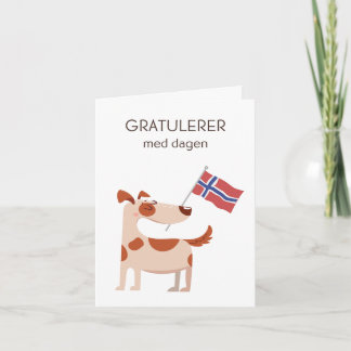 Norskt födelsedagskort - Gratulerer med dagen Kort
