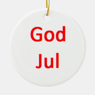 norskt god jul julgransprydnad keramik