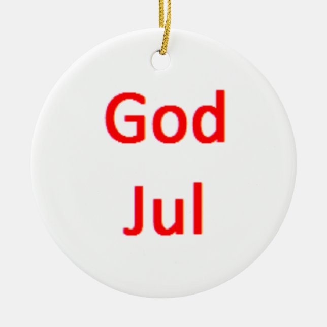 norskt god jul julgransprydnad keramik (Framsidan)