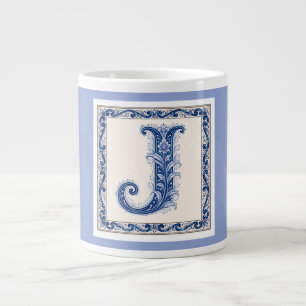 Norskt kulturarv J Monogram - Blå Jumbo Mugg