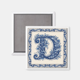 Norskt kulturarv Monogram-Blå Magnet