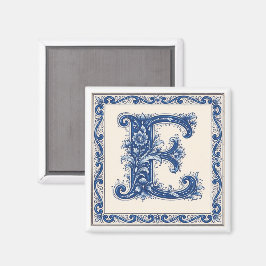 Norskt kulturarv Monogram-Blå Magnet