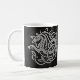 Norskt mytiskt hästknutmönster kaffemugg
