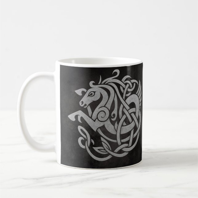 Norskt mytiskt hästknutmönster kaffemugg (Vänster)