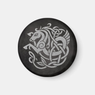 Norskt mytiskt hästknutmönster magnet