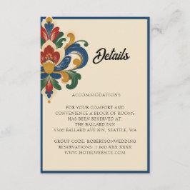 Norskt Rosemaling-bröllop | Detaljerat information Tilläggskort