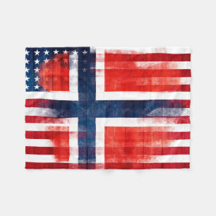 Norskt trä för amerikanska flaggan & målar sl fleecefilt