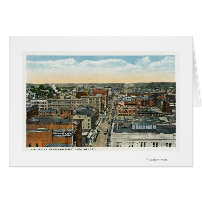 North Aerial View of Main Street Hälsningskort (Framsidan Horizontal)