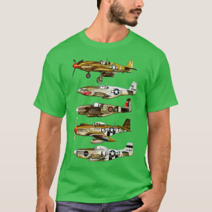 North American P51 Mustang WW2 Jaktplan T Shirt