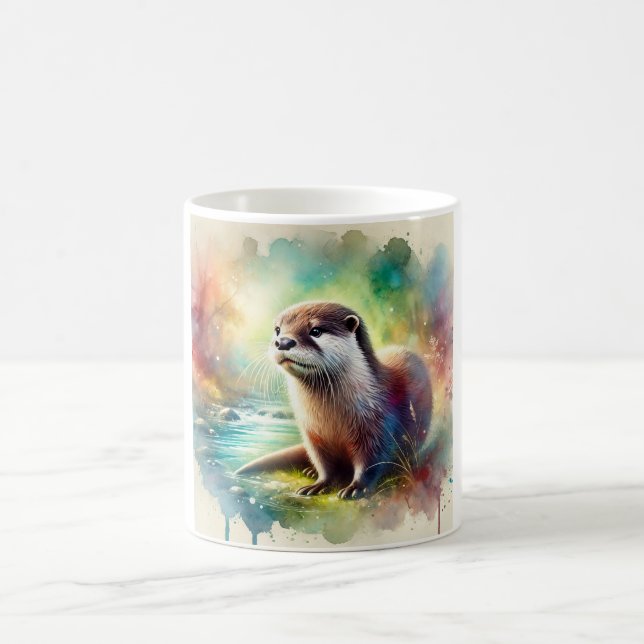 North American River Otter 280824AREF118 - Waterco Kaffemugg (Center)