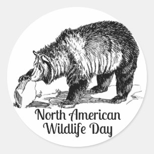 North American Wildlife Firande Runt Klistermärke