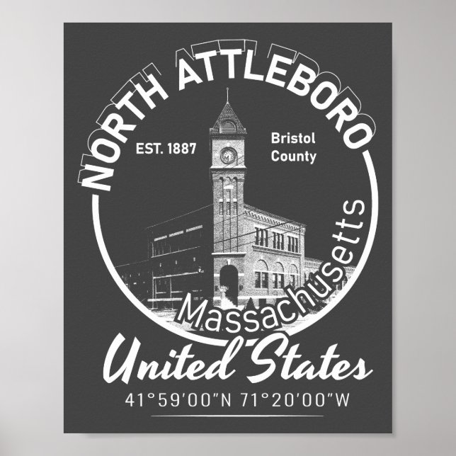 NORTH ATTLEBORO - MASSACHUSETTS POSTER (Framsidan)