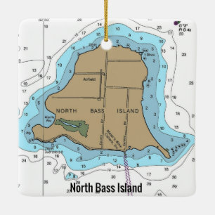 North Bass Island Sjö Erie-diagram Julgransprydnad Keramik