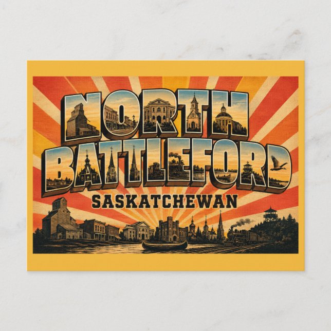 North Battleford Saskatchewan River City Vykort (Framsida)