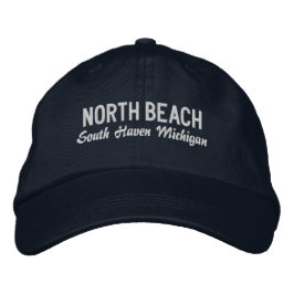 North Beach Michigan Broderad Basebollmössa Keps