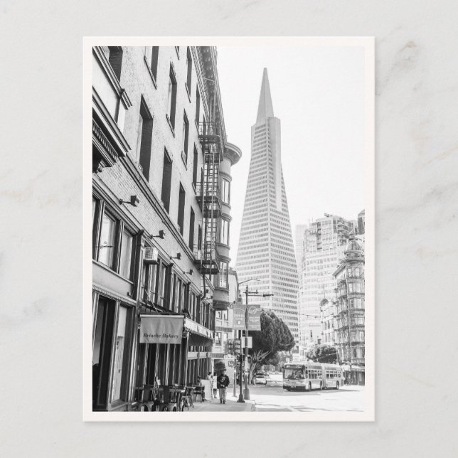 North Beach San Francisco Transamerica & Muni Vykort (Framsida)