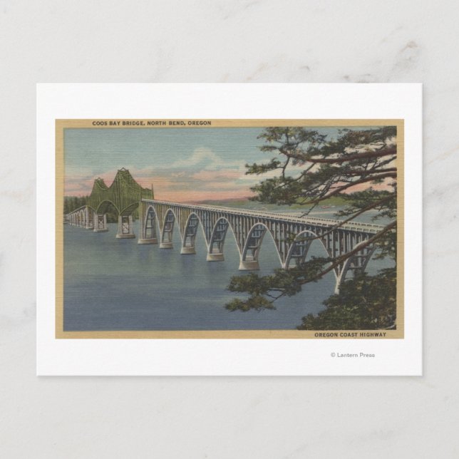North Bend, Oregon - Coos Bay Bridge View Vykort (Framsida)