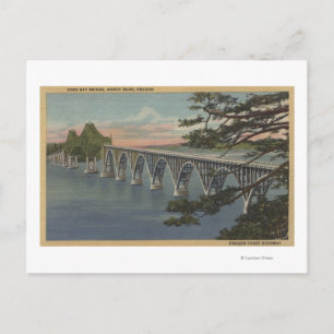 North Bend, Oregon - Coos Bay Bridge View Vykort