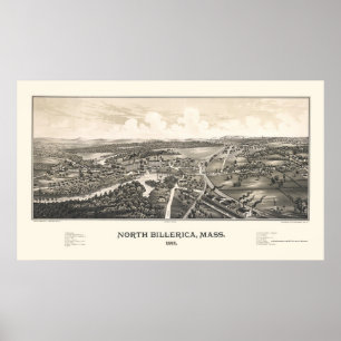 North Billerica, MORSA Panoramic Karta - 1887 Poster