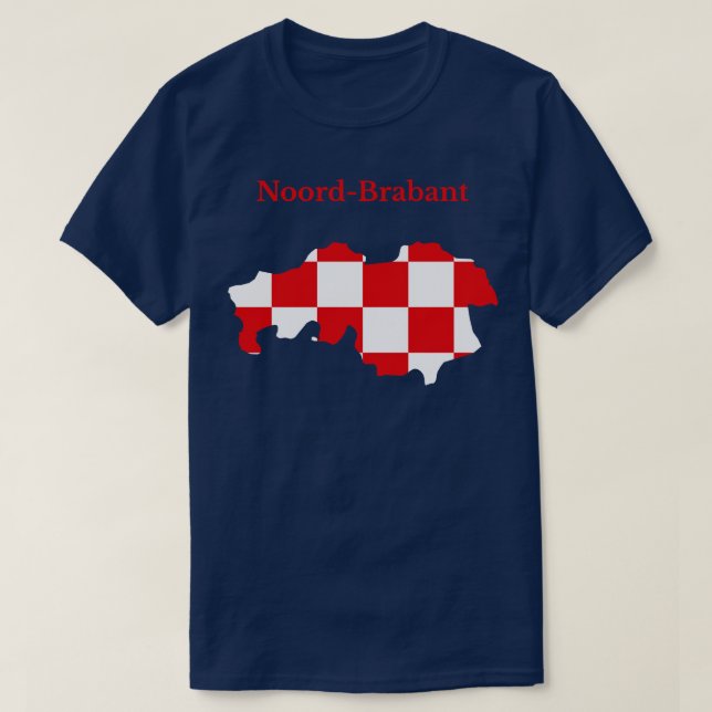 North Brabant Province Karta Flagga Nederländerna T Shirt (Design framsida)