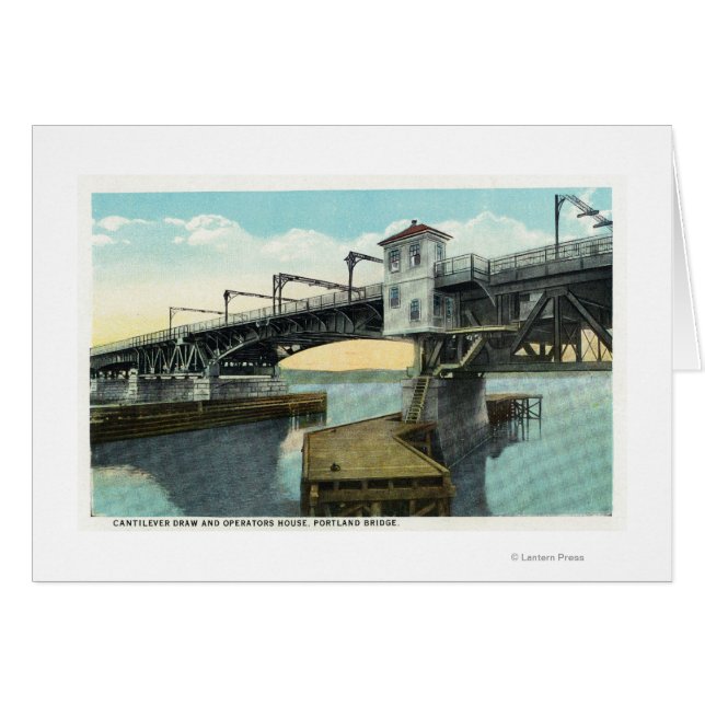 North Bridge Connecting Lewiston and Auburn Hälsningskort (Framsidan Horizontal)