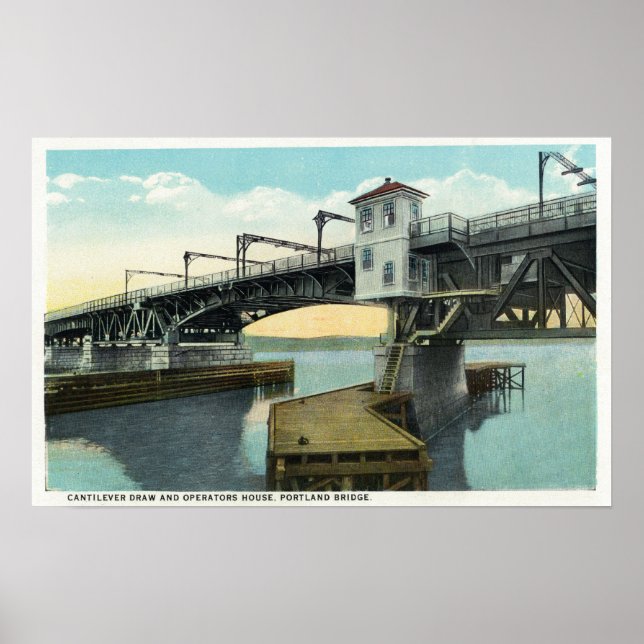North Bridge Connecting Lewiston and Auburn Poster (Framsidan)