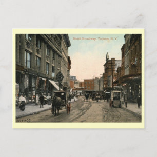 North Broadway, Yonkers, New York Vintage Vykort