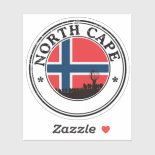 North Cape Seal Klistermärke Rund Flagga För Bärba Klistermärken