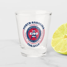North Carolina 12:e Star Patriotic Shot glass