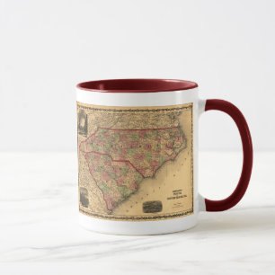 North Carolina 1861 och South Carolina karta Mugg